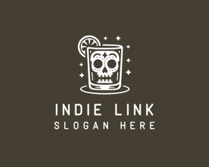 Skull Cocktail Drink logo
