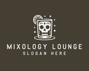 Skull Cocktail Drink logo