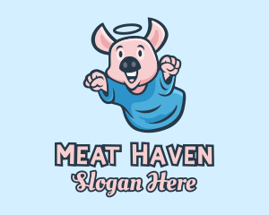 Holy Angel Pig Piglet logo design