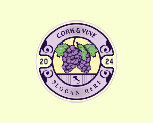 Grapes Fruit Italy logo design