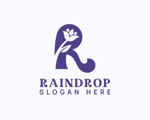 Eco Flower Letter R logo design