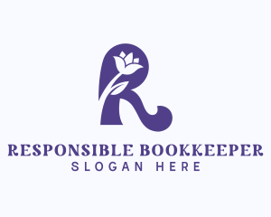 Eco Flower Letter R logo design