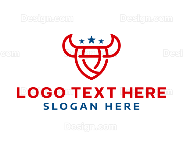 Bull Shield Horns Logo