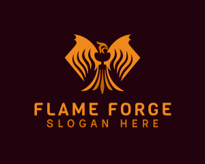 Hot Phoenix Wings  logo design