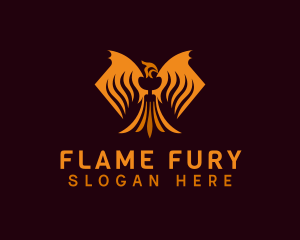 Hot Phoenix Wings  logo design