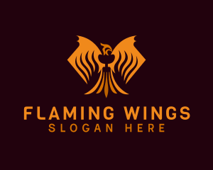 Hot Phoenix Wings  logo design