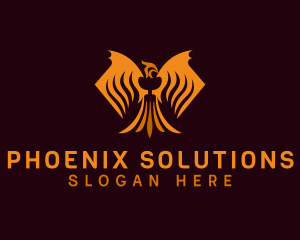 Hot Phoenix Wings  logo design