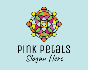 Colorful Floral Stained Glass  logo design