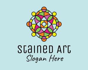 Colorful Floral Stained Glass  logo design