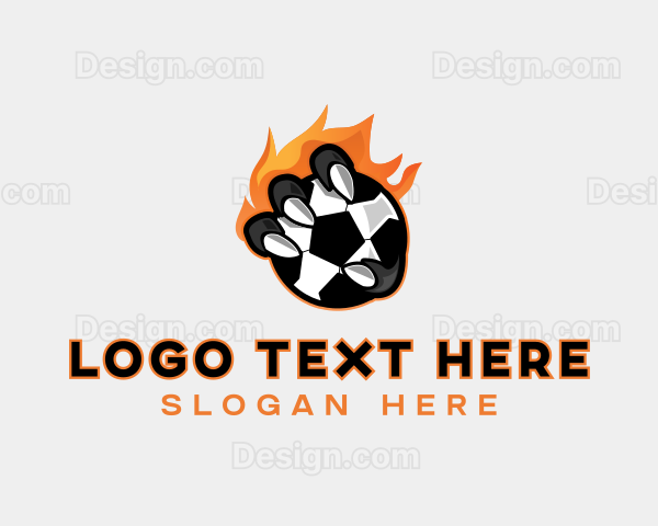 Flaming Soccer Football Logo