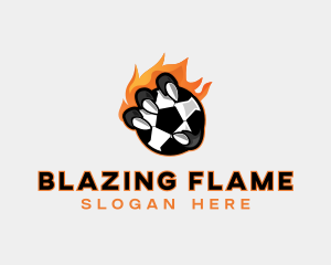 Flaming Soccer Football logo design