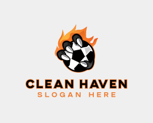 Flaming Soccer Football logo design