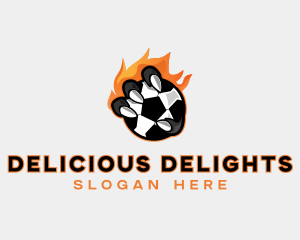 Flaming Soccer Football logo design