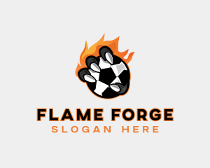 Flaming Soccer Football logo design