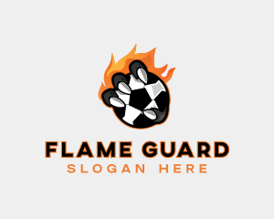 Flaming Soccer Football logo design