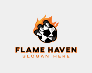 Flaming Soccer Football logo design