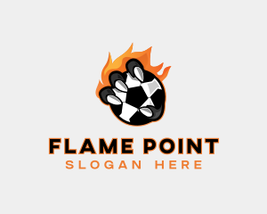 Flaming Soccer Football logo design