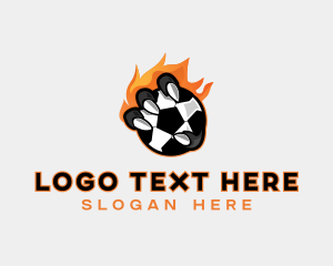 Football - Flaming Soccer Football logo design