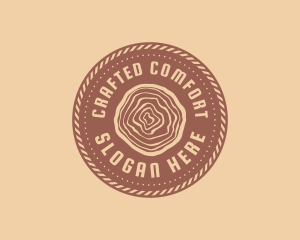 Circle Rope Lumber Woodcraft logo design