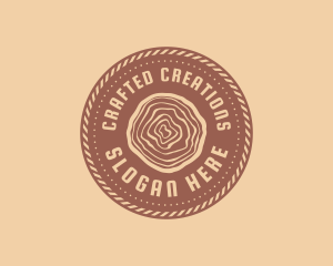 Circle Rope Lumber Woodcraft logo design