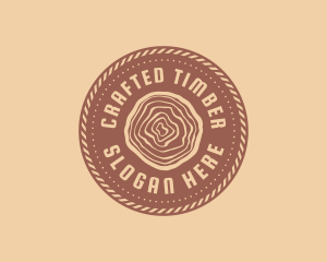 Circle Rope Lumber Woodcraft logo design