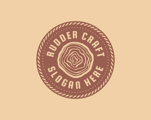 Circle Rope Lumber Woodcraft logo design