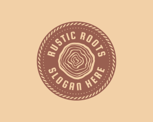 Circle Rope Lumber Woodcraft logo design