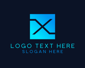 Cyber Tech Web Letter X logo