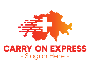 Medical Express Switzerland Map logo design