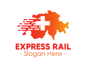 Medical Express Switzerland Map logo design