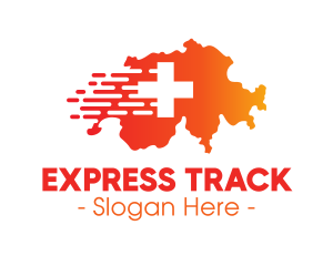 Medical Express Switzerland Map logo design