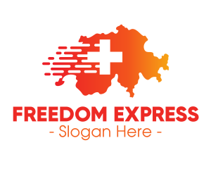 Medical Express Switzerland Map logo design