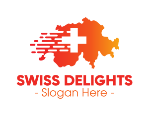 Medical Express Switzerland Map logo design