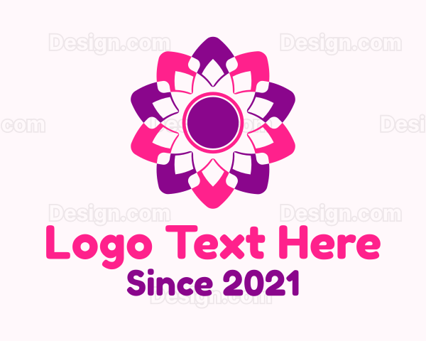 Geometric Flower Lantern Logo