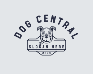 Dog Cigar Smoking logo design