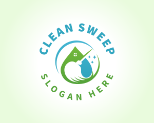 Mop Cleaning Disinfection logo design