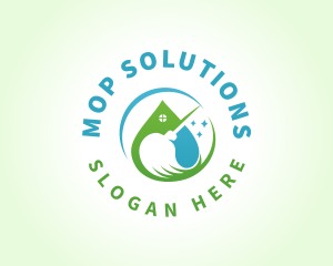 Mop Cleaning Disinfection logo design