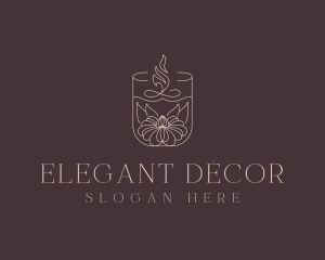 Floral Candle Decoration logo design