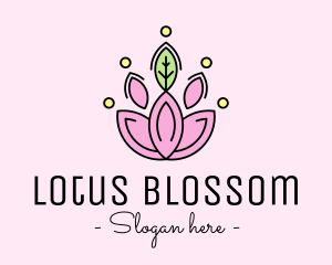 Minimalist Lotus Flower logo design