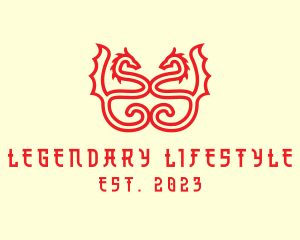 Dragon Myth Line Art logo