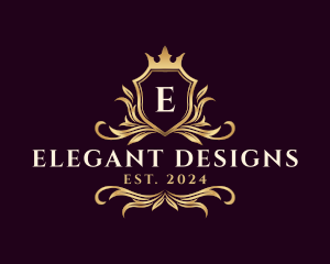 Crown Ornamental Crest logo design