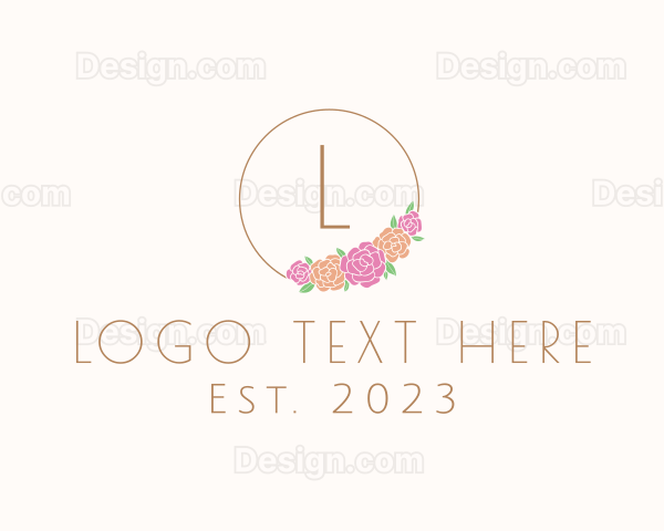 Flower Garden Wreath Florist Logo