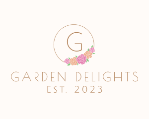 Flower Garden Wreath Florist logo design