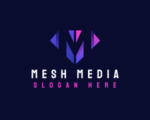 Tech Diamond Media Letter M logo design