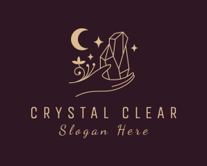 Gold Hand Crystal  logo design