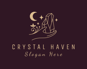 Gold Hand Crystal  logo design