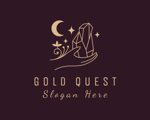 Gold Hand Crystal  logo design