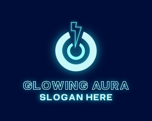 Power Lightning Glow logo design