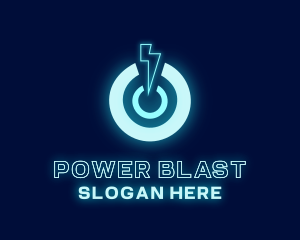 Power Lightning Glow logo design