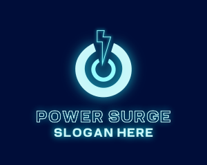 Power Lightning Glow logo design